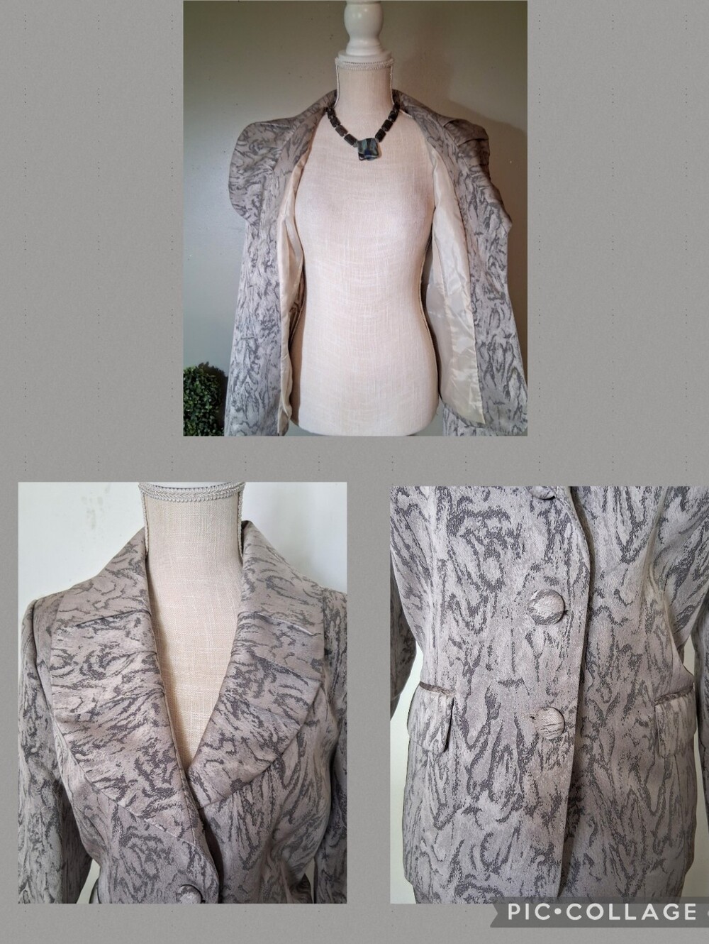 Danillo Ladies Suit - Subtle Animal Print, Covered Buttons, Like New! - Picture 8 of 9